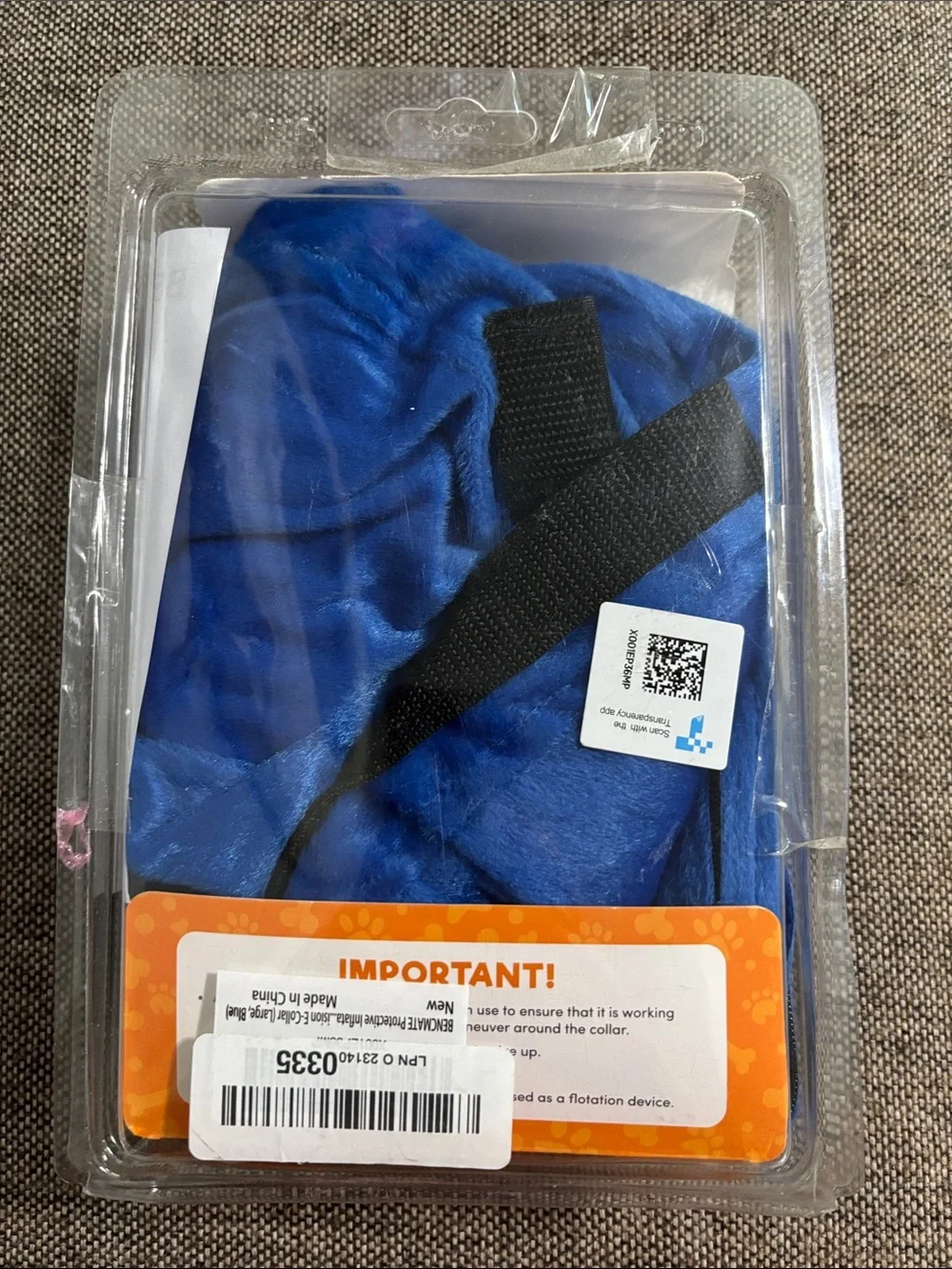 Bencmate inflatable dog collar for use after surgery, injury. Various sizes.